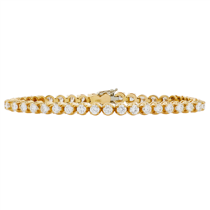 18KT Yellow Gold 4.65ctw Diamond Estate Tennis Bracelet 7"