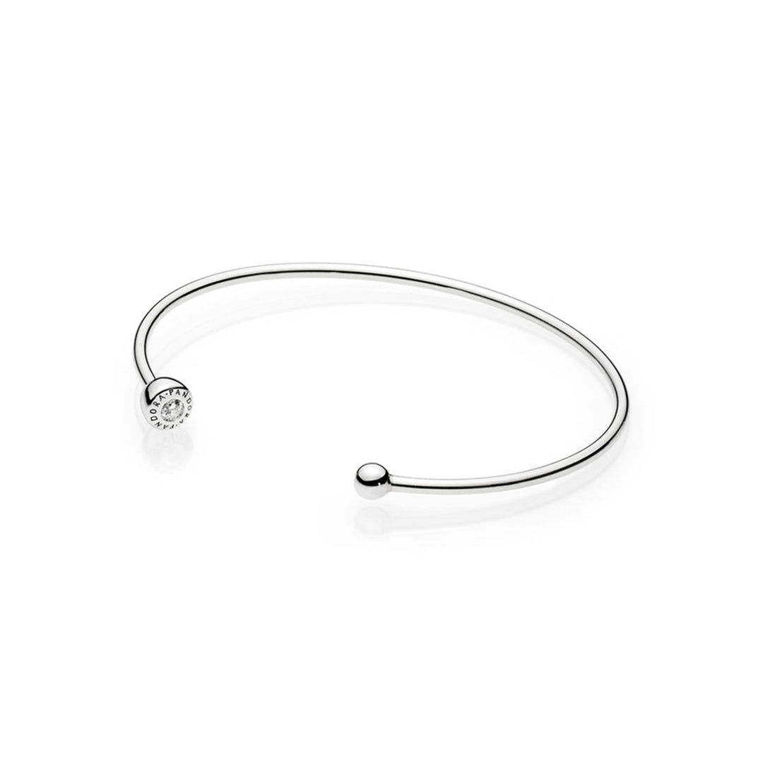 Essence Open Bangle, Clear CZ
