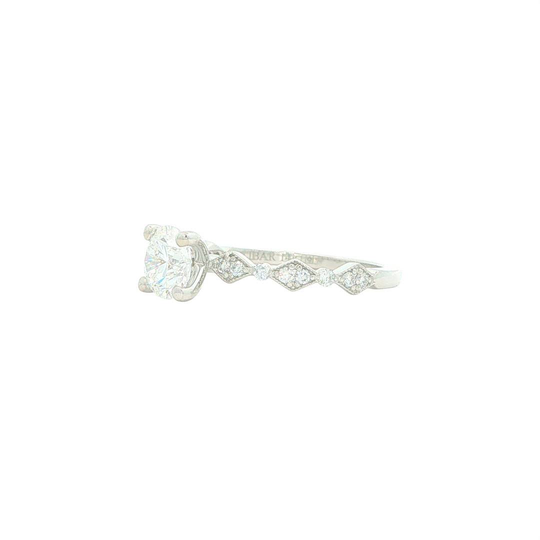 14K White Gold 1.22cttw Lab Grown Round Diamond Engagement Ring