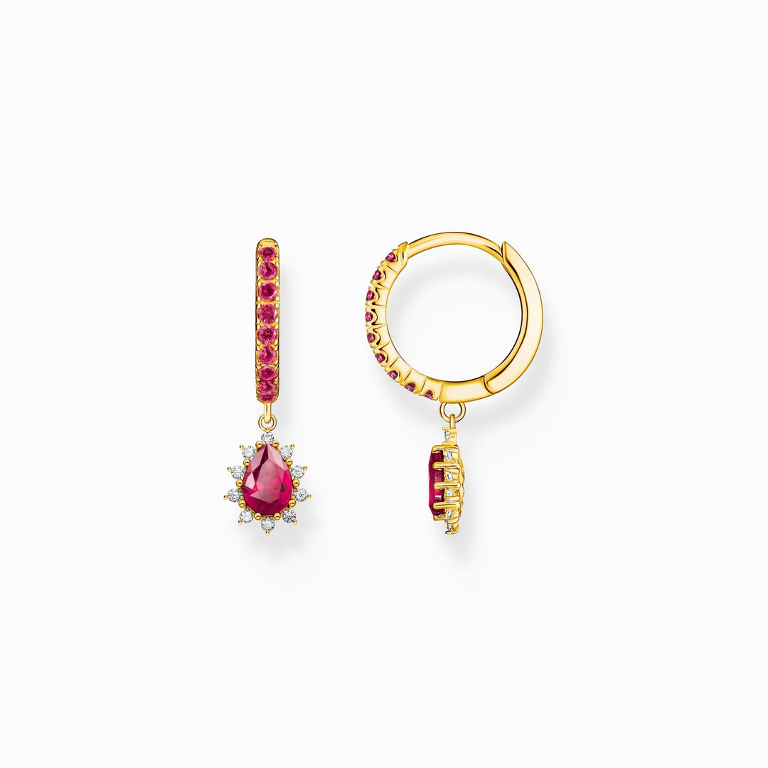 Thomas Sabo Gold-Plated Hoop Earrings With Pendant Vintage Romance