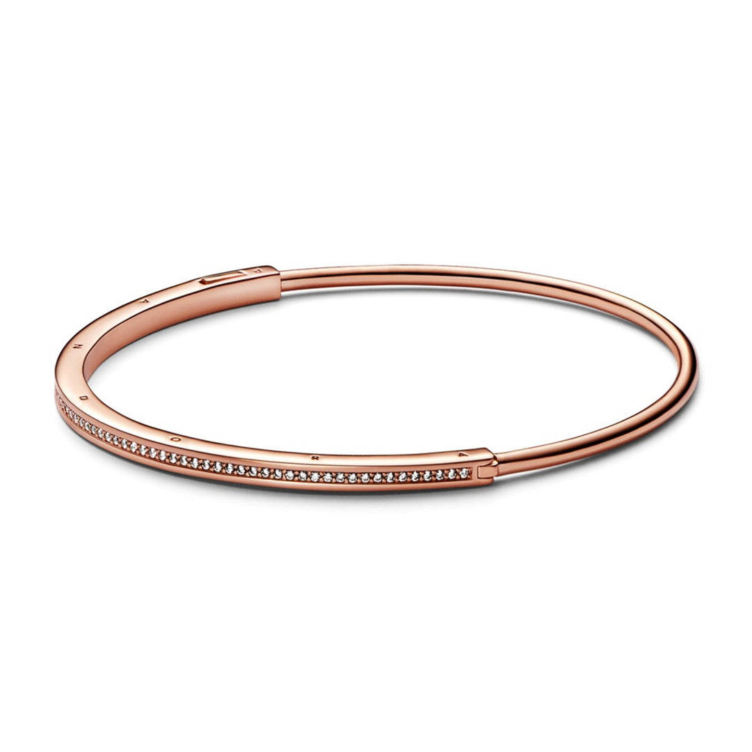 Pandora logo 14k rose gold-plated  bangle