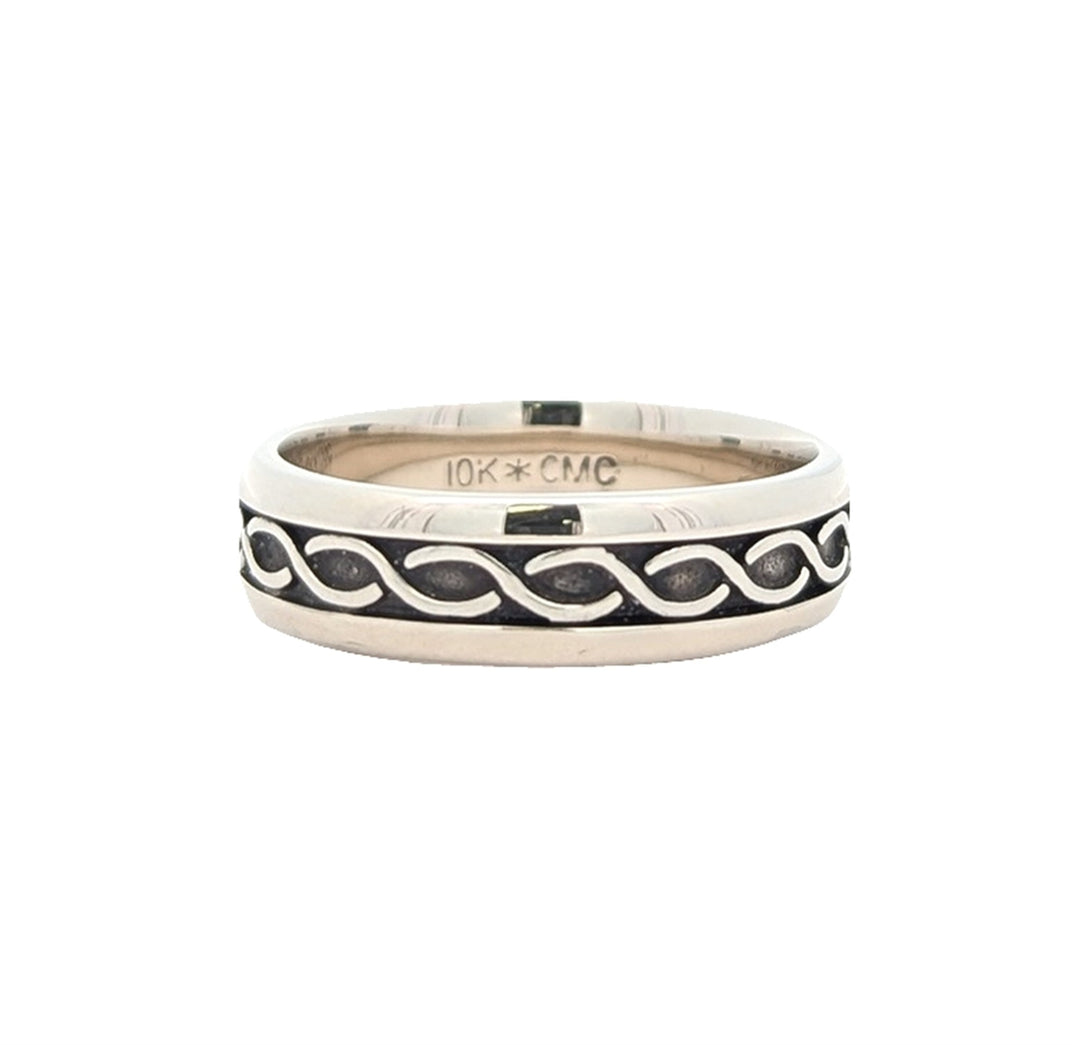10KT White Gold Celtic Wedding Band