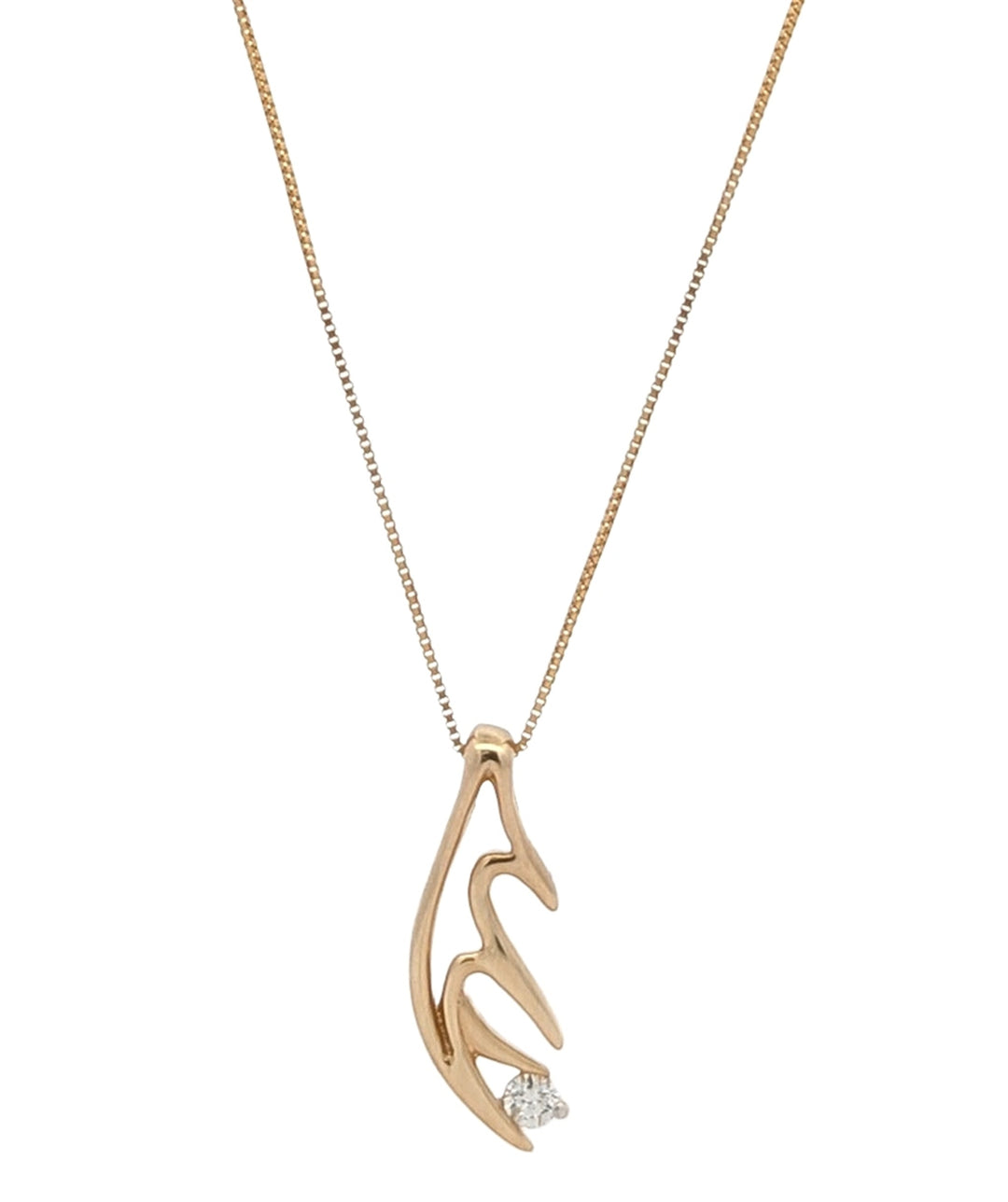 10KT Yellow Gold 0.04ctw Canadian Diamond Necklace
