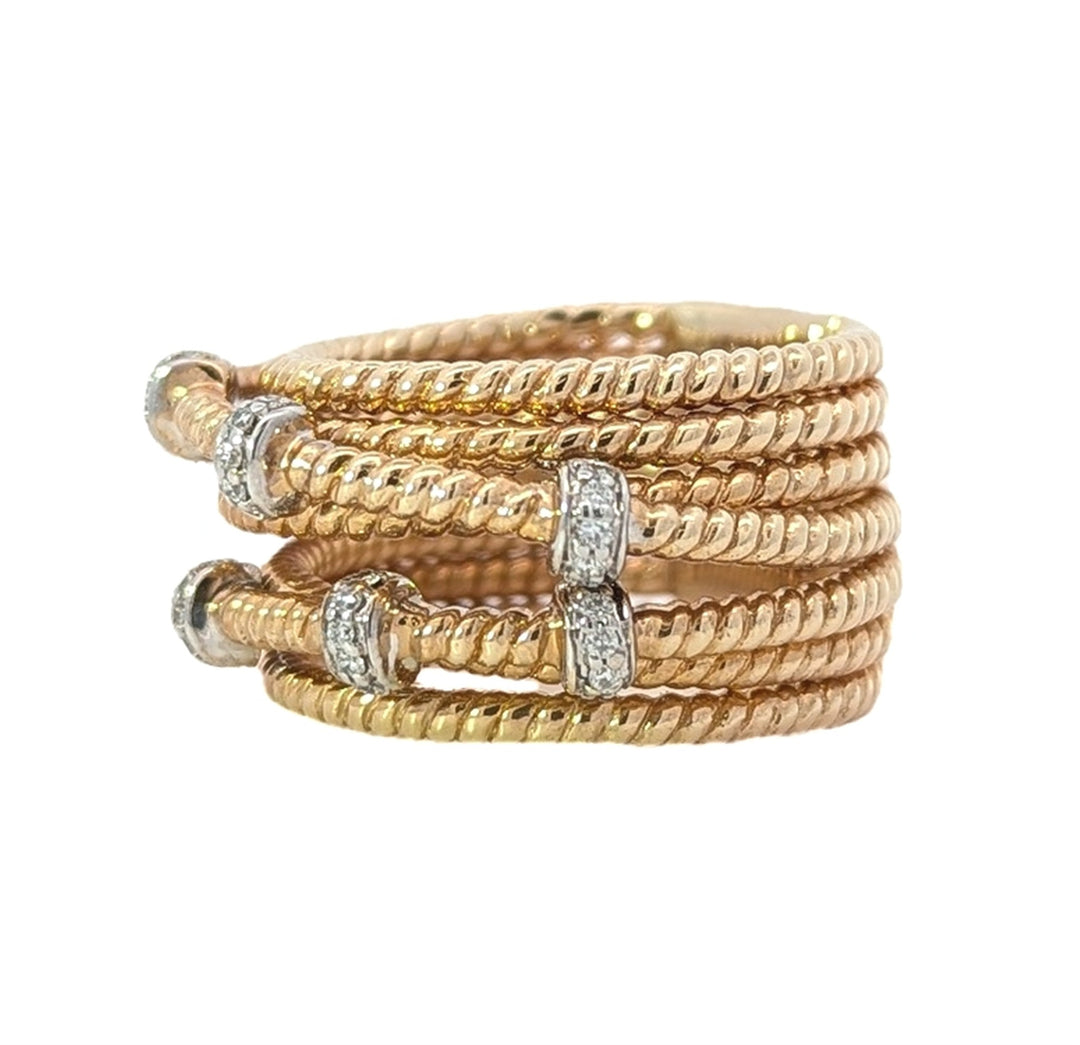14KT Yellow and White Gold 0.14ctw Diamond Estate Cocktail Ring
