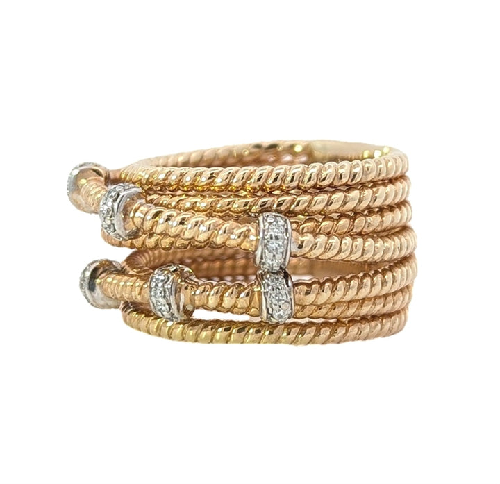 14KT Yellow and White Gold 0.14ctw Diamond Estate Cocktail Ring