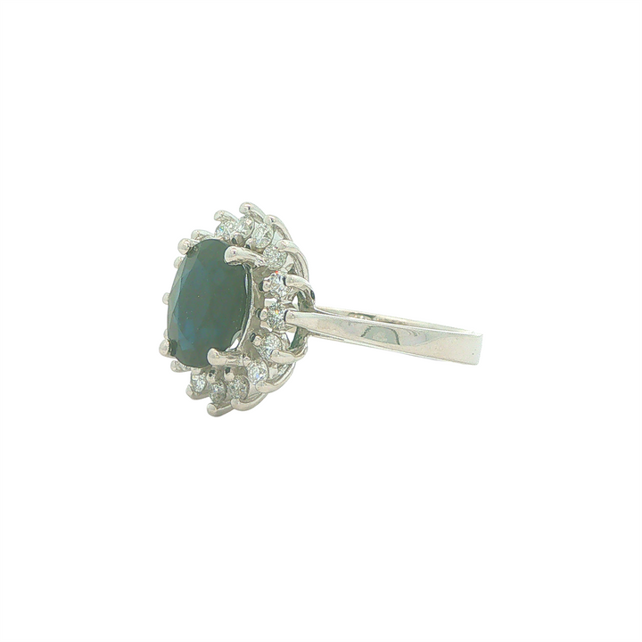 14KT White Gold Sapphire and 0.7cttw Diamond Estate Ring