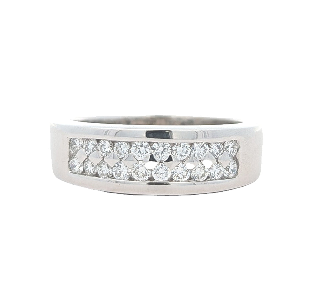 14KT White Gold 0.90ctw Diamond Estate Band