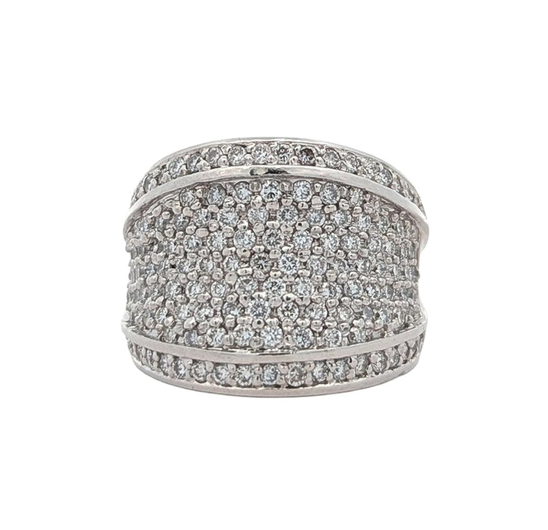 14KT White Gold 2.02ctw Diamond Estate Cluster Ring