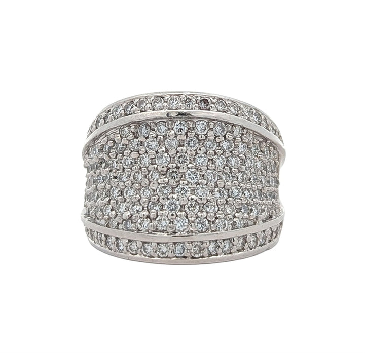 14KT White Gold 2.02ctw Diamond Estate Cluster Ring