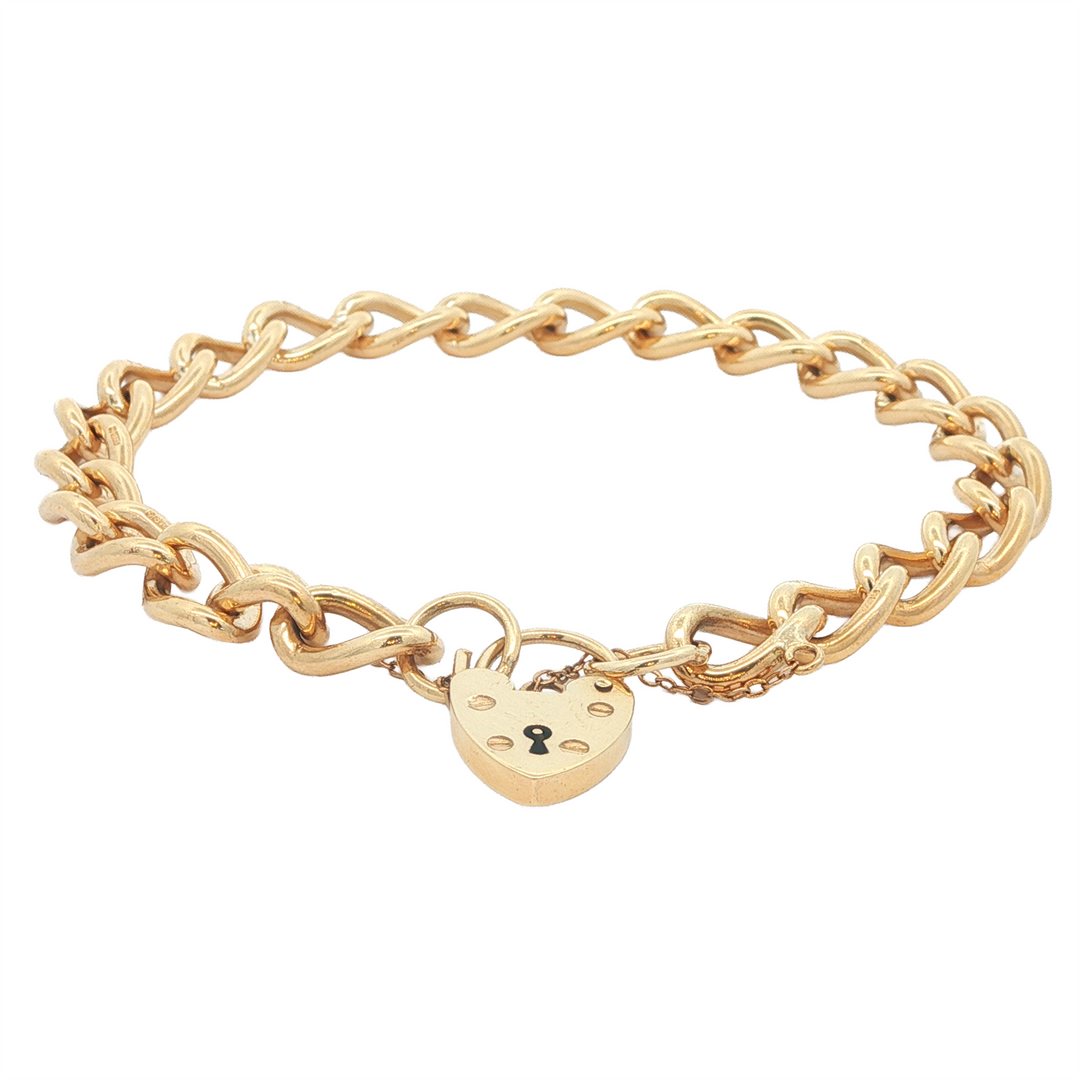 9KT Yelow Gold 8" Lock Bracelet