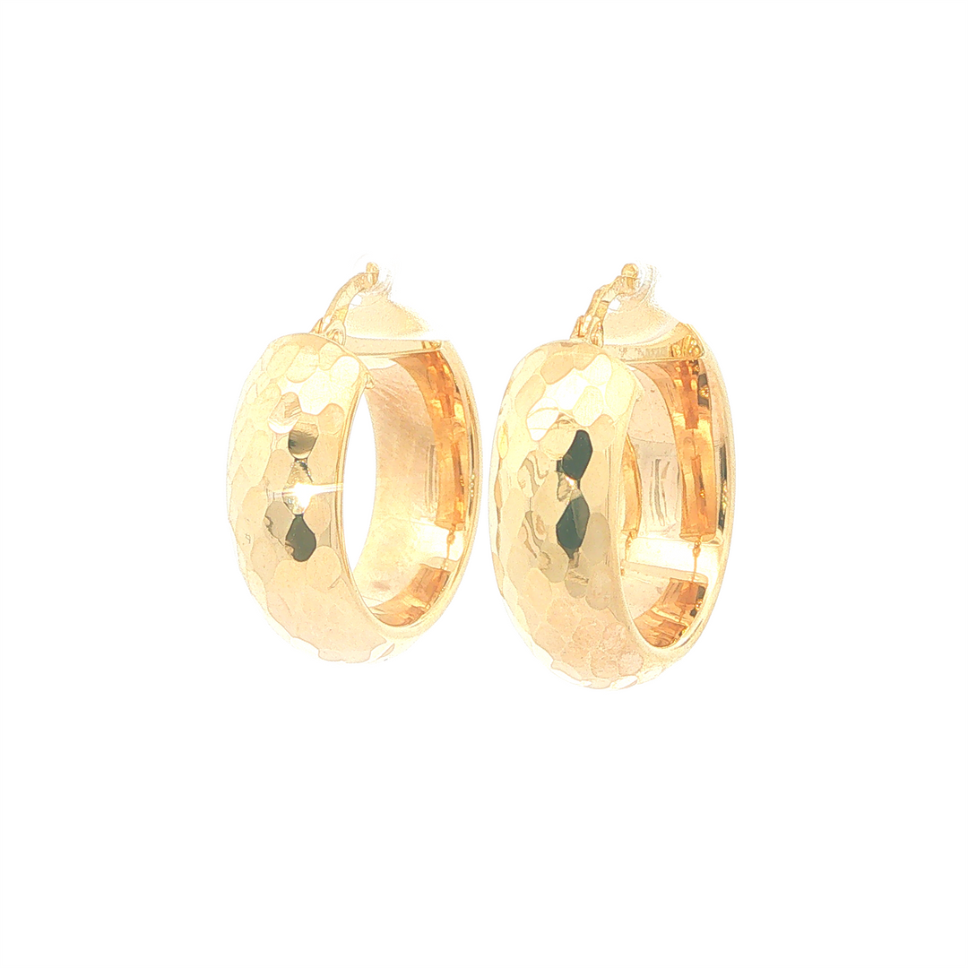 10K Yellow Gold Faceted Hoops 2cm