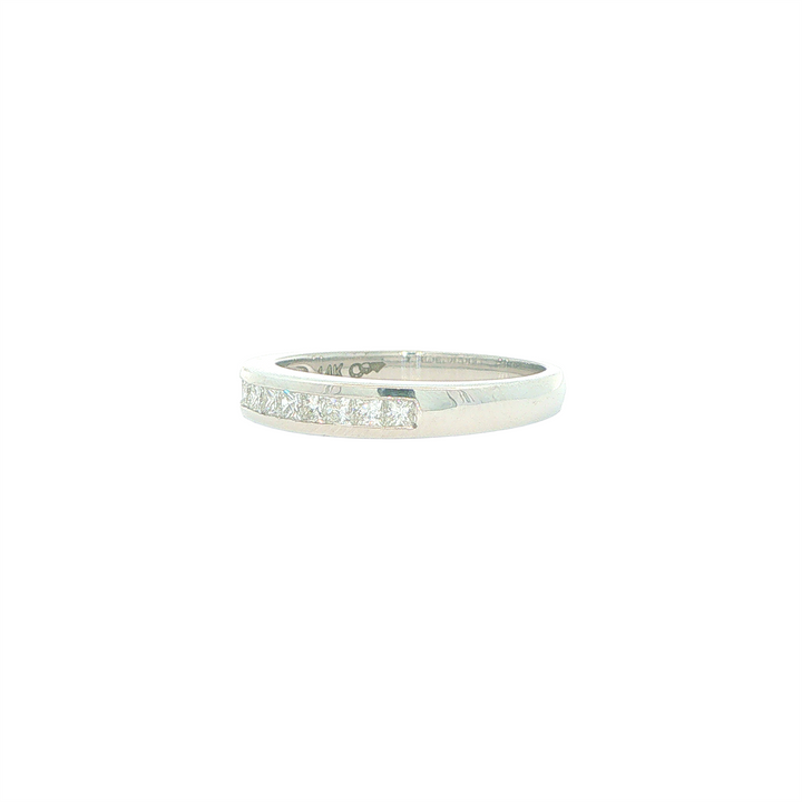 MAX STRAUSS 14KT White Gold Channel Set 0.30cttw Diamond Band