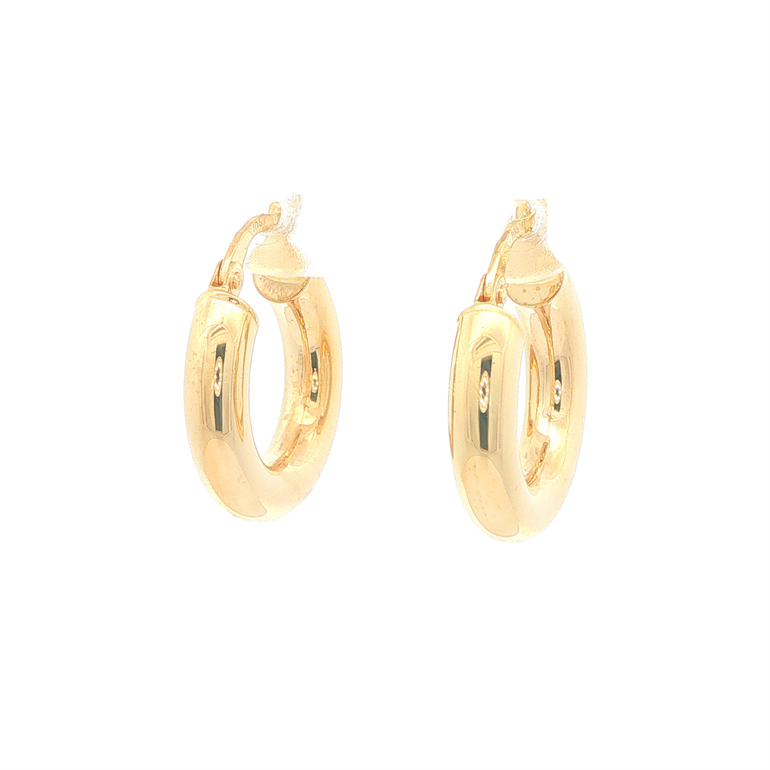 10K Yellow Gold Puffy Hoops 1.75cm
