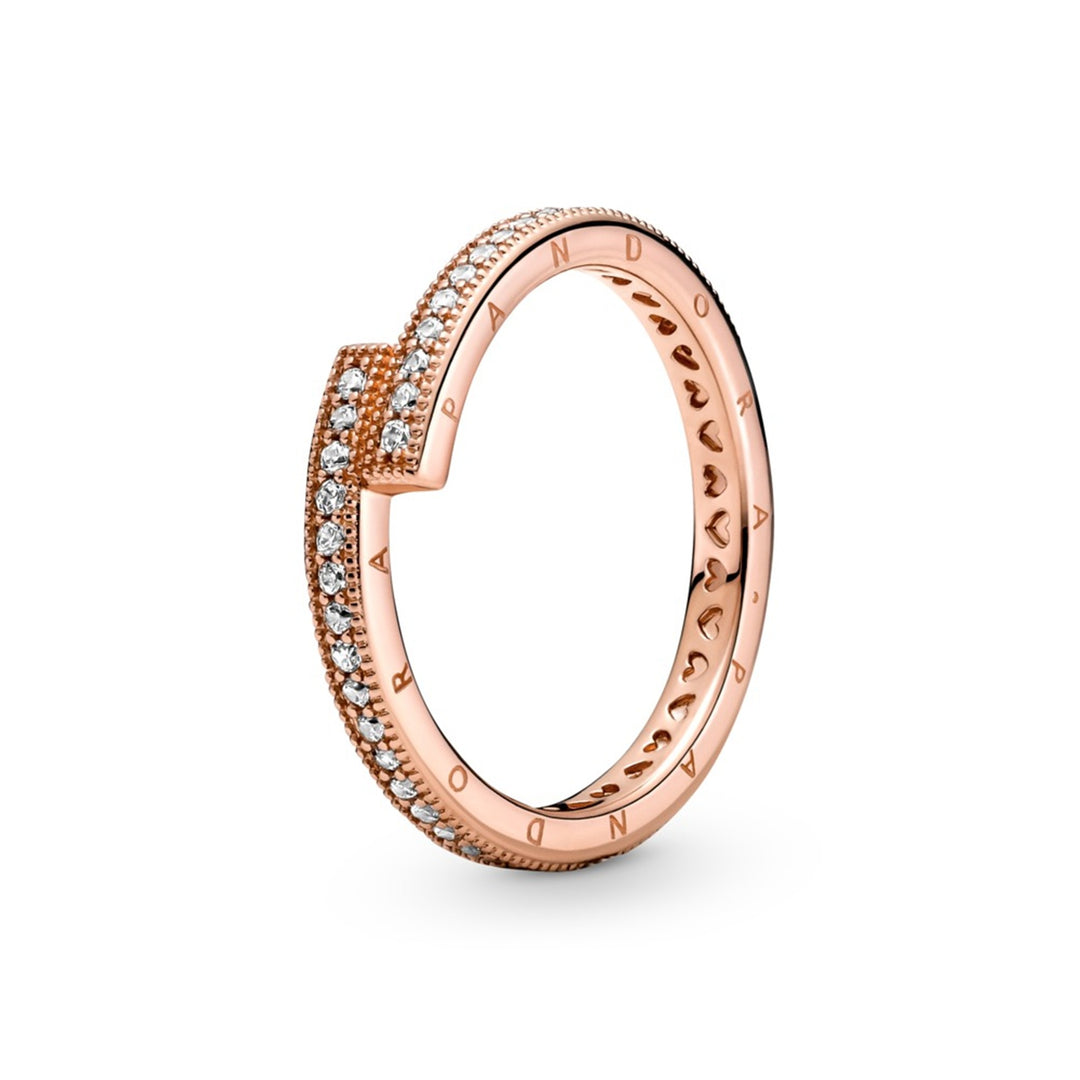 Pandora logo Pandora Rose ring with clear CZ