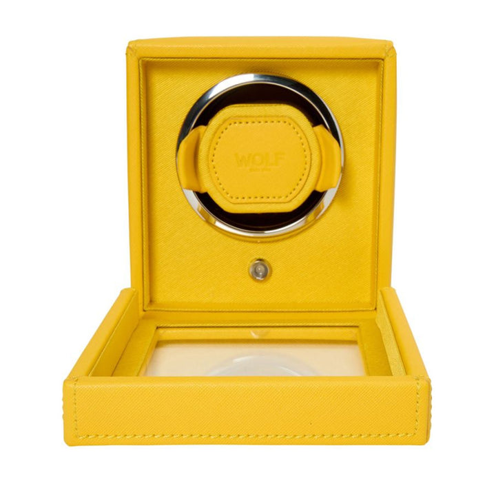 Cub Single Watch Winder With Cover - Yellow