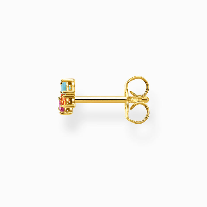 Thomas Sabo Sterling Silver Gold Plated Colourful Stones Single Stud Earring