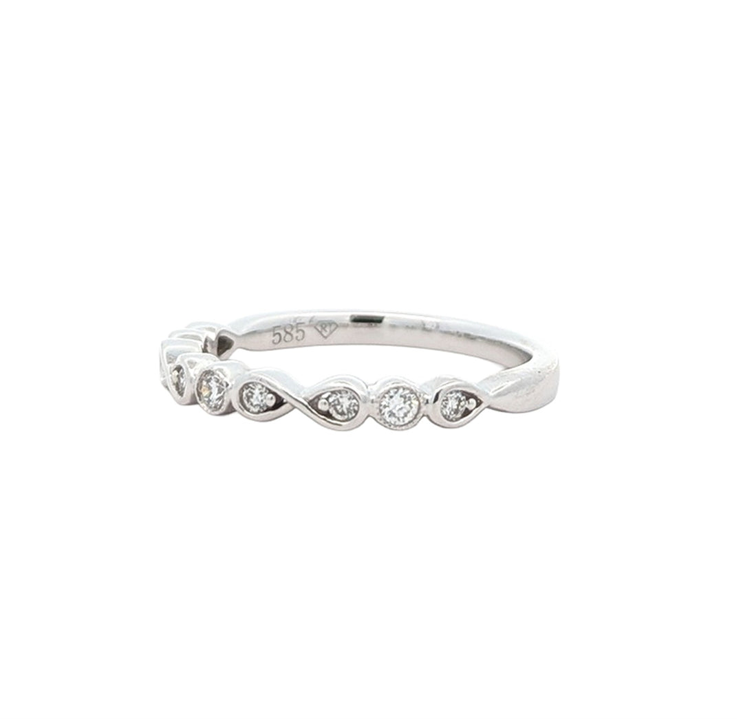 14KT White Gold 0.17ctw Diamond Band