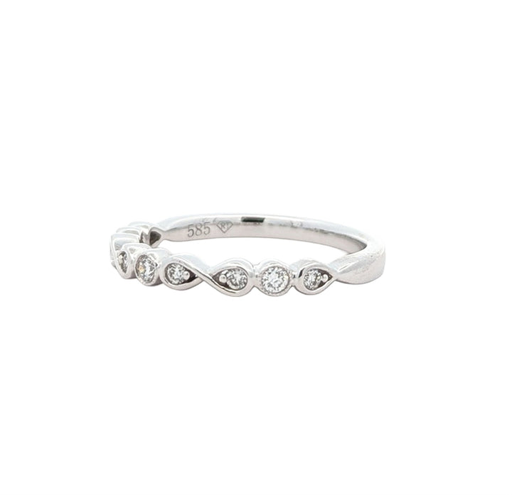 14KT White Gold 0.17ctw Diamond Band