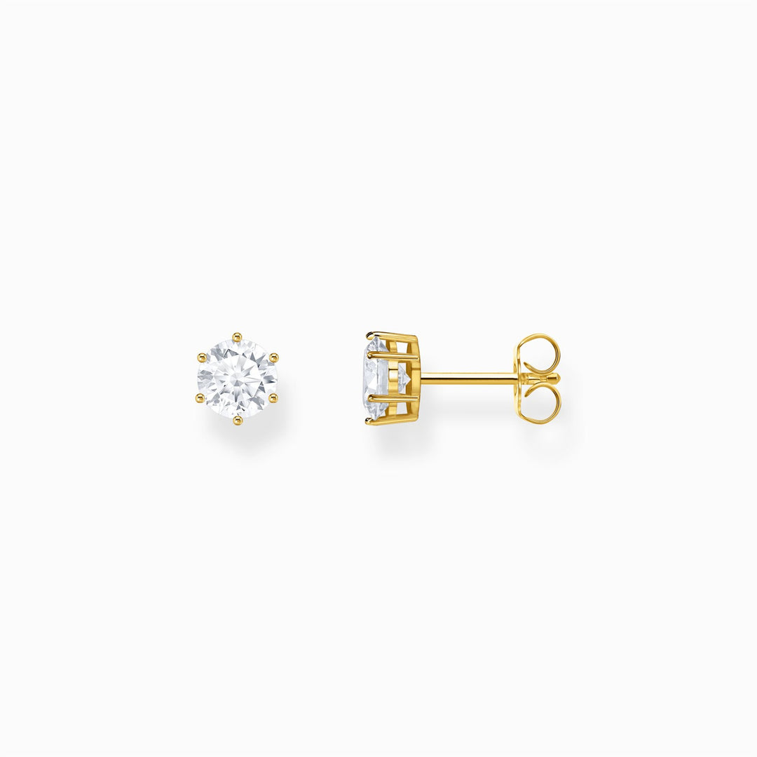 Thomas Sabo Gold-Plated Ear Studs With White Zirconia In Brilliant Cut