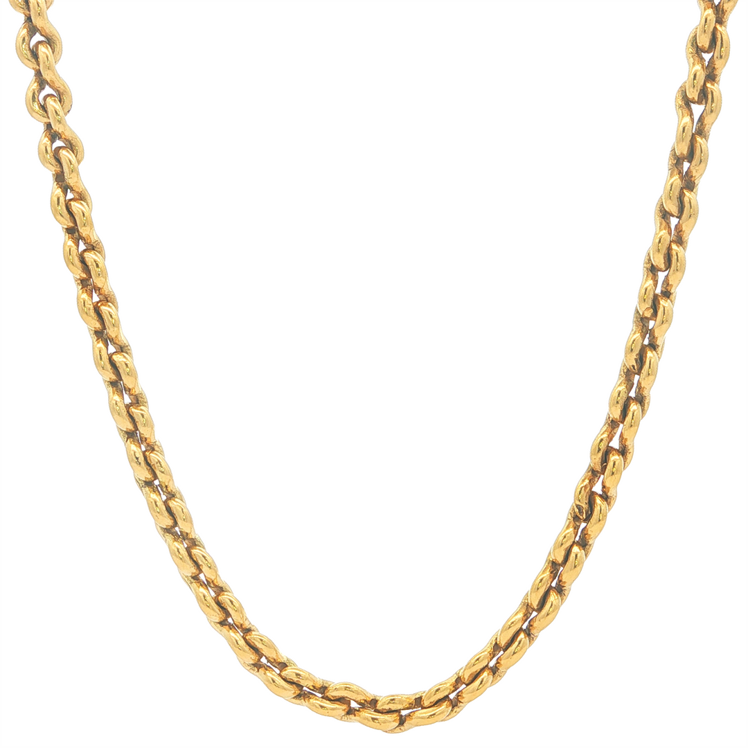 18KT Yellow Gold 26" 3.9mm Estate Rolo Chain