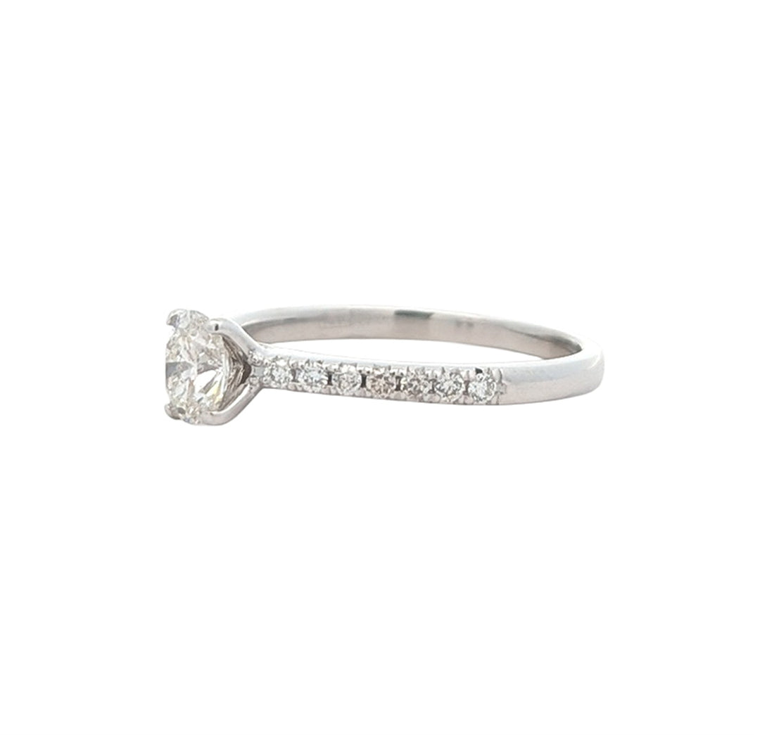 18KT White Gold 0.70ctw Canadian Diamond Estate Engagement Ring