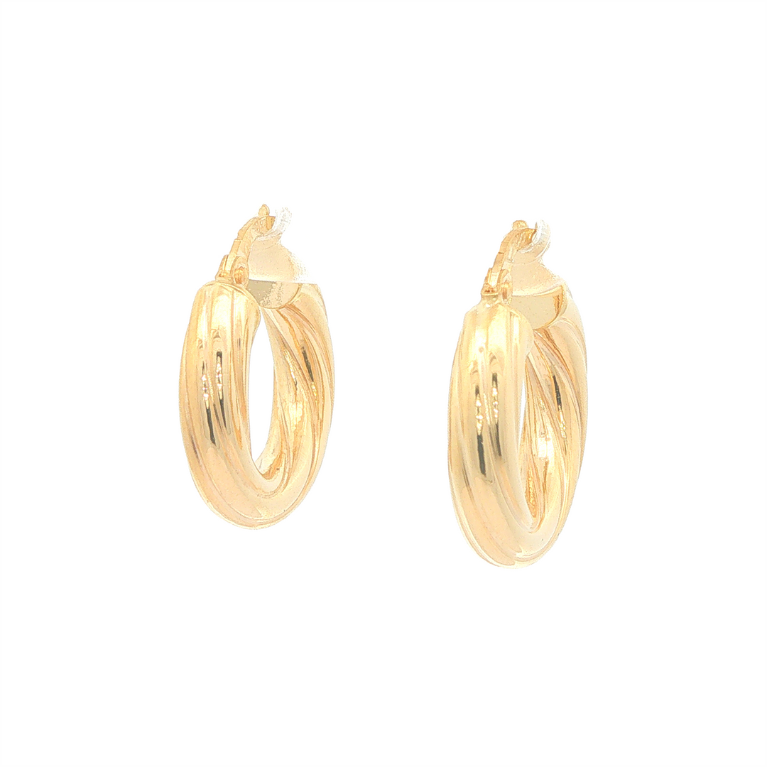 10K Yellow Gold Twist Hoops 1.75cm