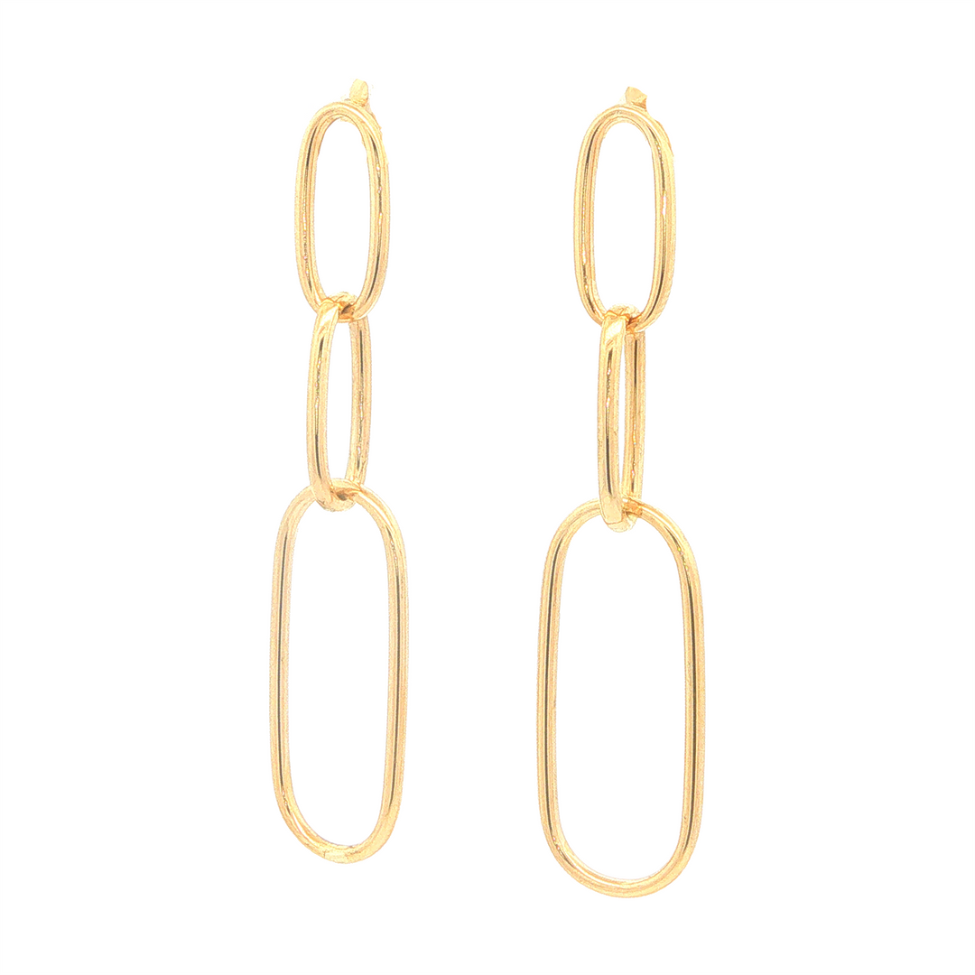 10KT Yellow Gold Interlocked Oval Earrings