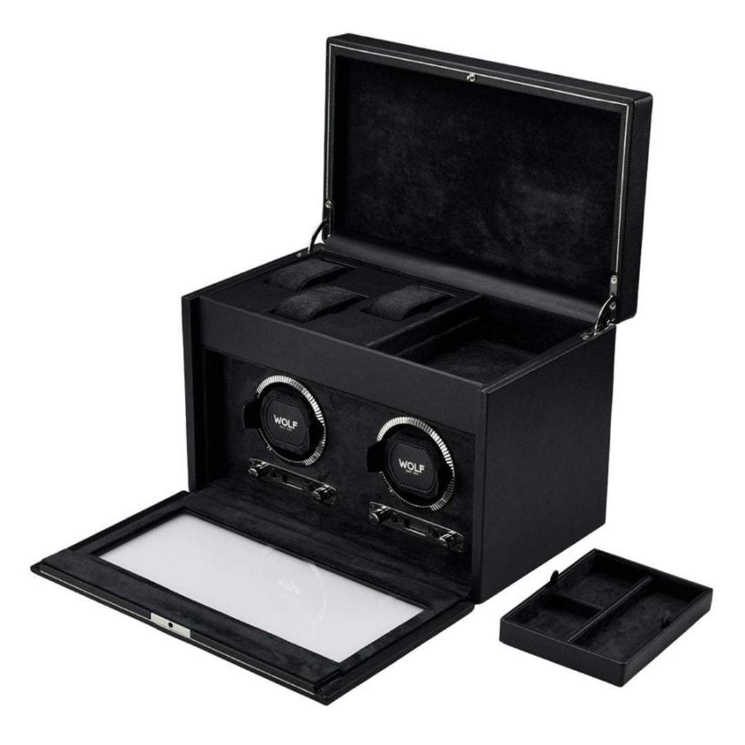 British Racing Double Watch Winder with Storage