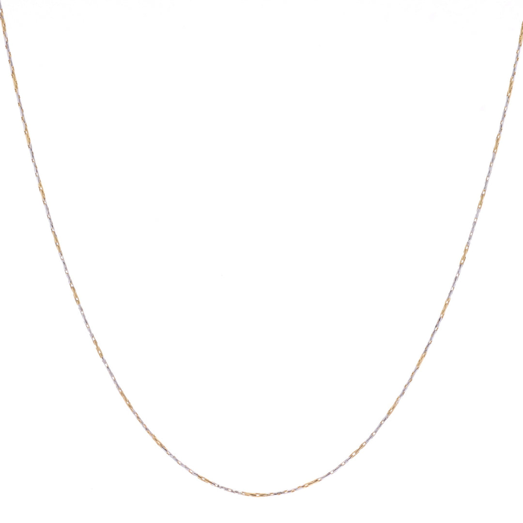 10KT Yellow and White Gold 16" 0.8mm Snake Chain