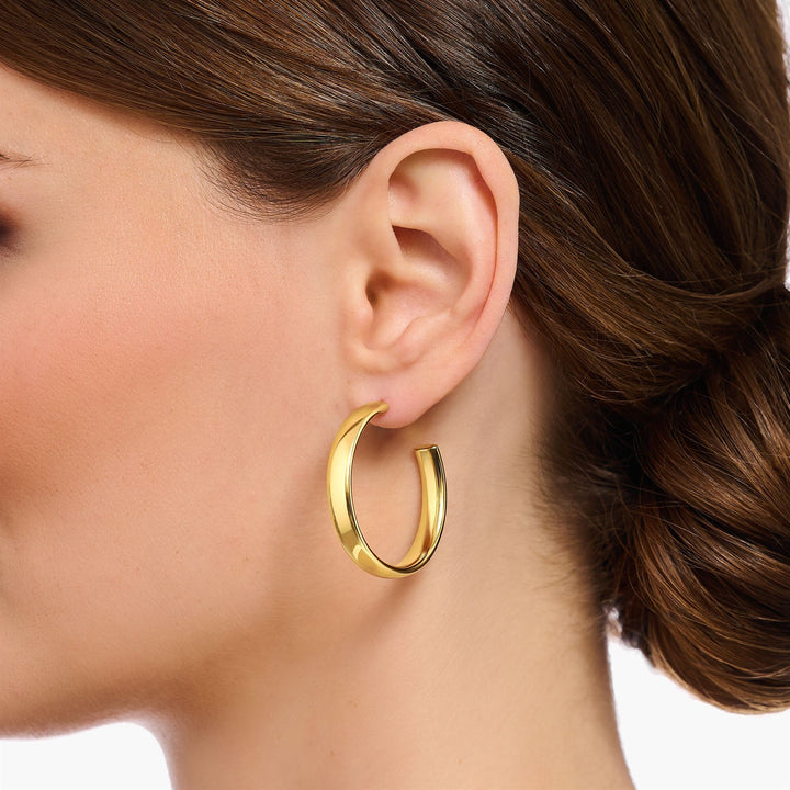 Thomas Sabo Sterling Silver Gold-plated Medium Chunky Hoop Earrings