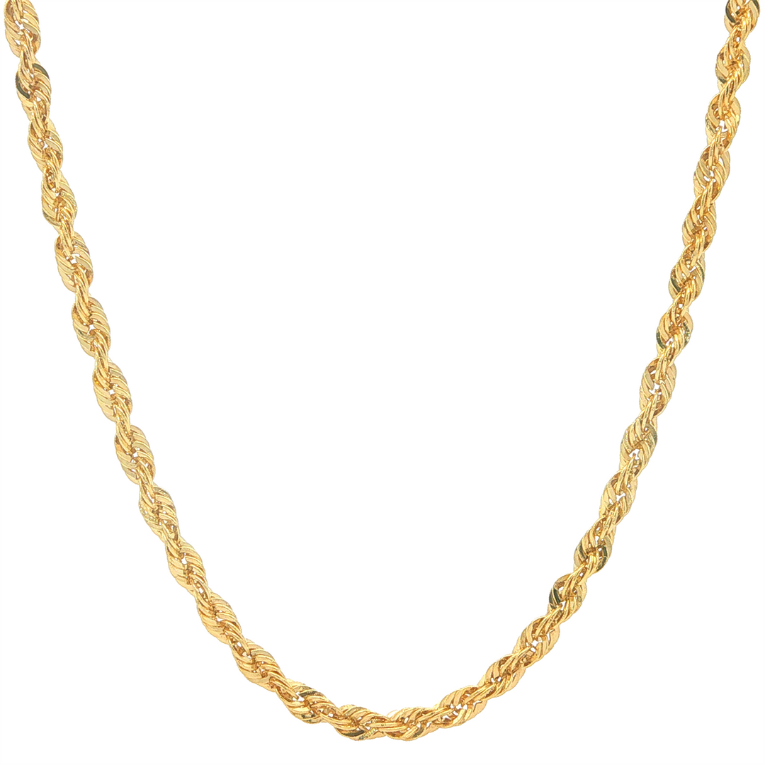 10KT Yellow 2mm Rope Chain 22"