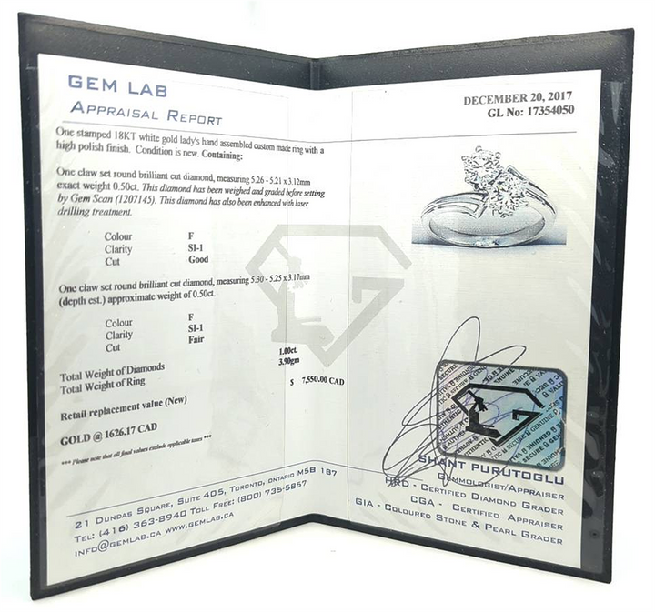 18KT White Gold 1.00ctw Diamond Estate Engagement Ring