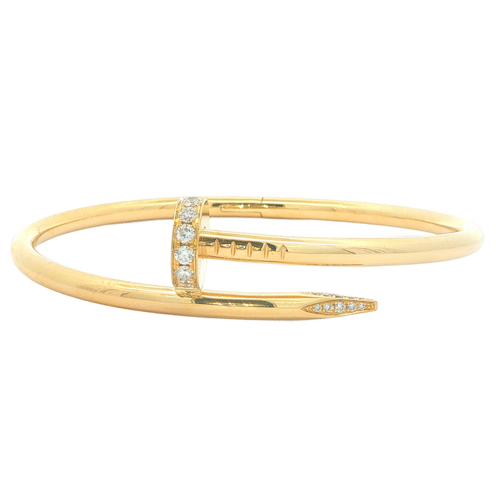 18K Yellow Gold 0.65tcw Diamond Nail Estate Bangle Bracelet