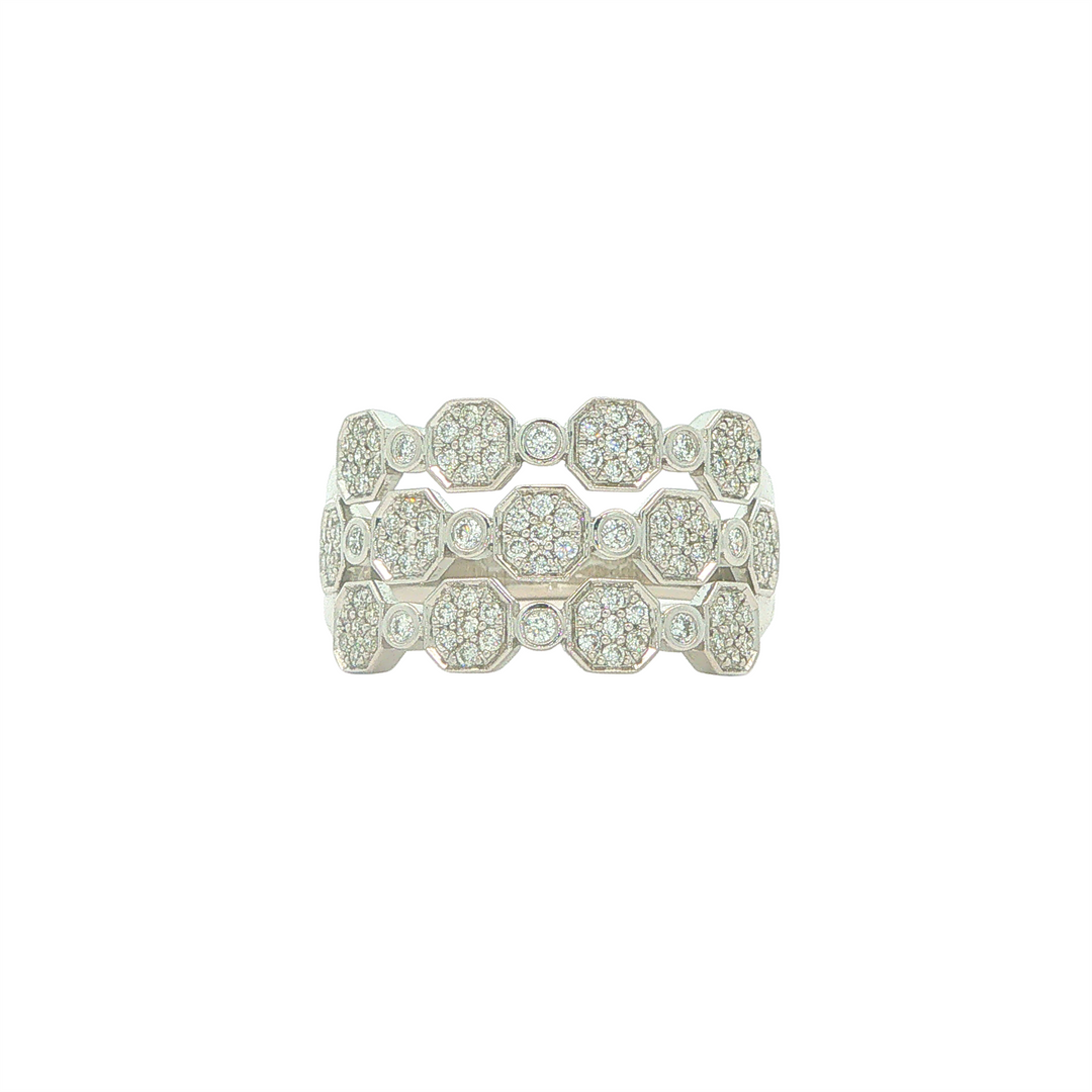14KT White Gold 0.45cttw Diamond Estate Cluster Ring