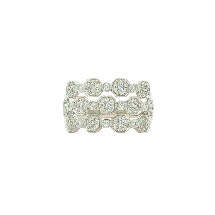 14KT White Gold 0.45cttw Diamond Estate Cluster Ring