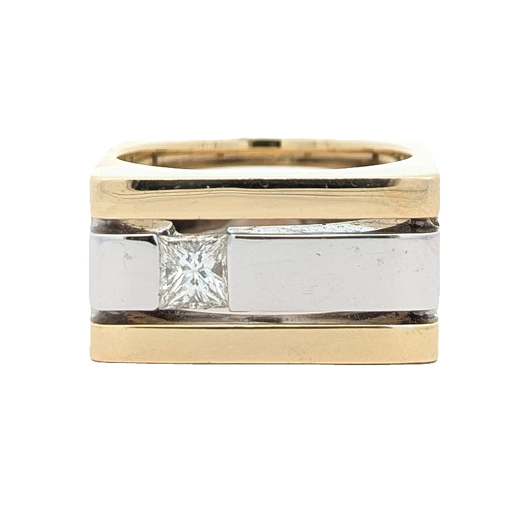 14KT Yellow and White Gold Diamond Ring