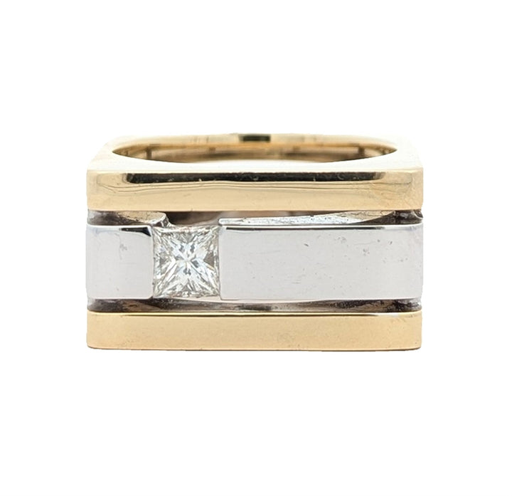 14KT Yellow and White Gold Diamond Ring