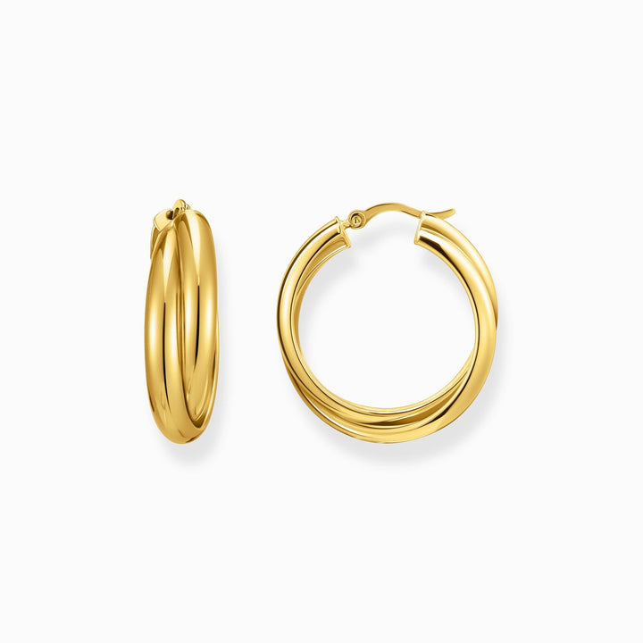 Thomas Sabo Big Gold-Plated Hoop Earrings Intertwined Design