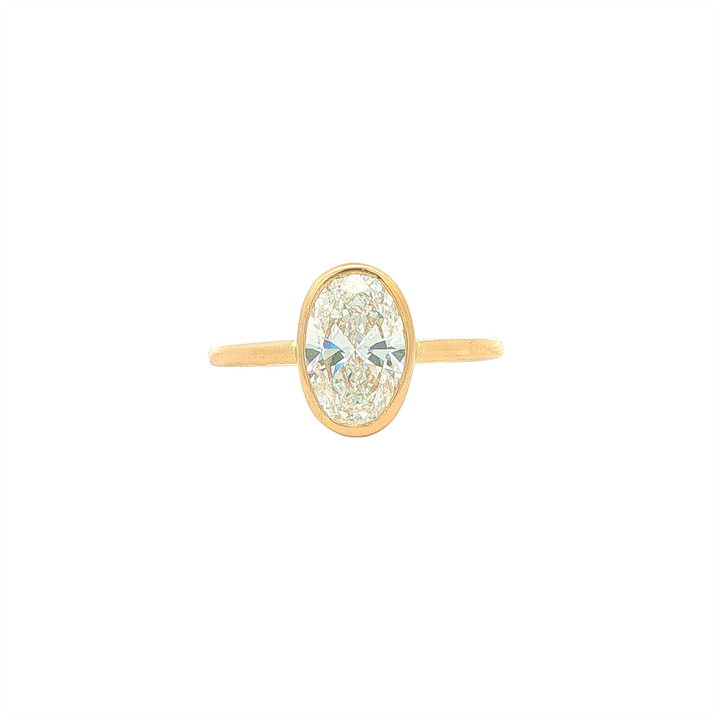 14KT Yellow Gold 1.59ct Lab Grown Oval Cut Diamond Engagment Ring