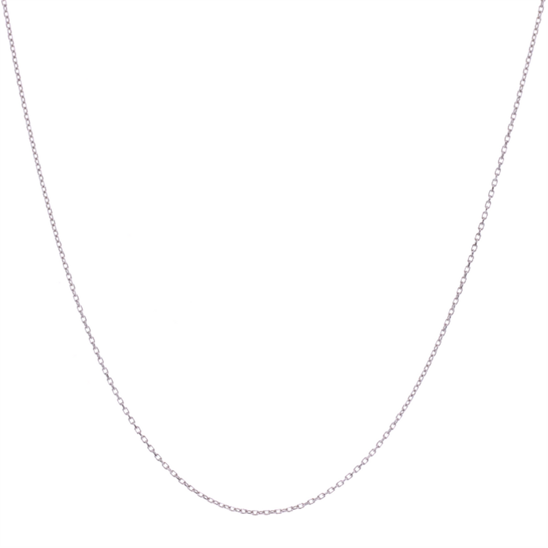14KT White Gold Cable Link Chain 17"