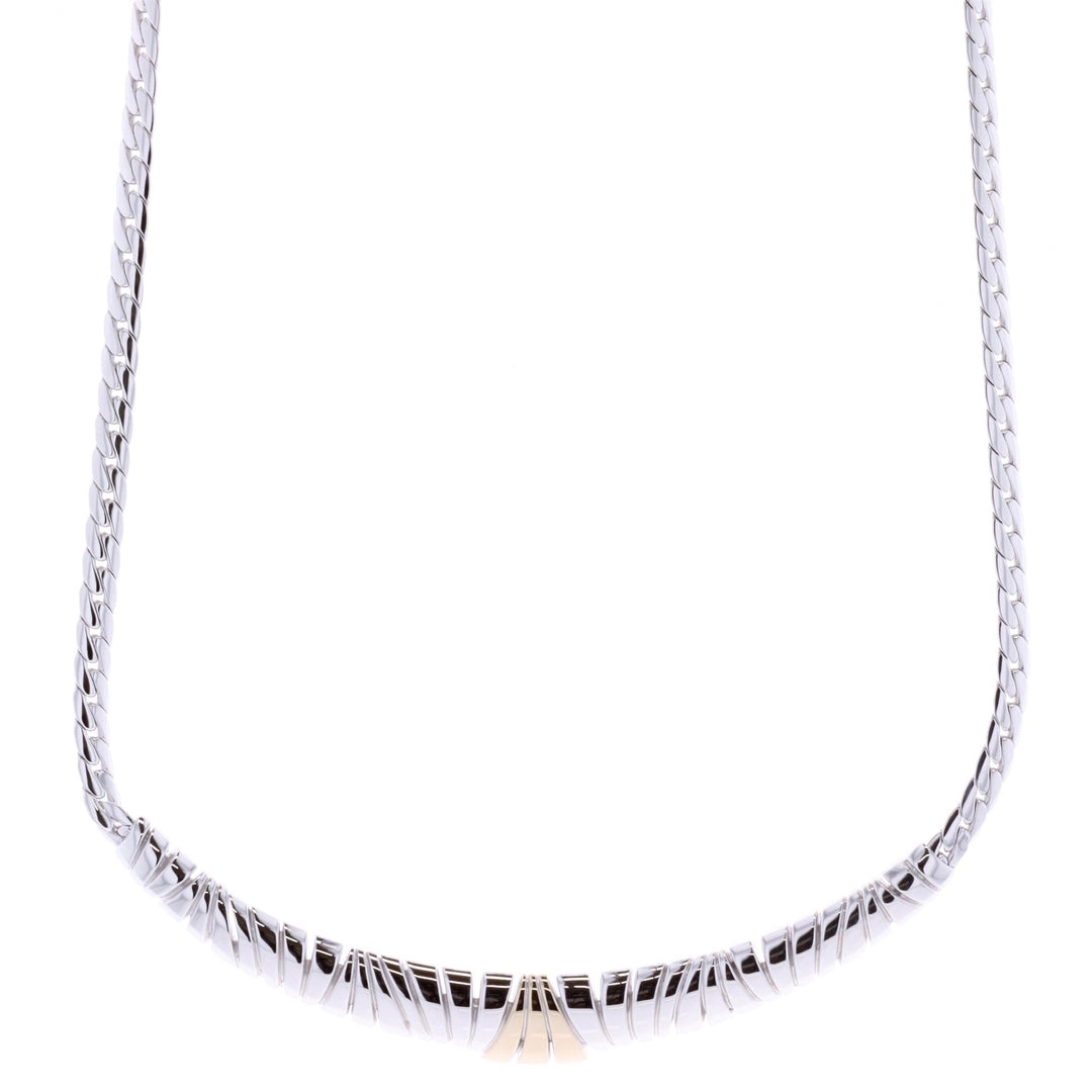 Sterling Silver Rhodium and Gold Plated Necklace