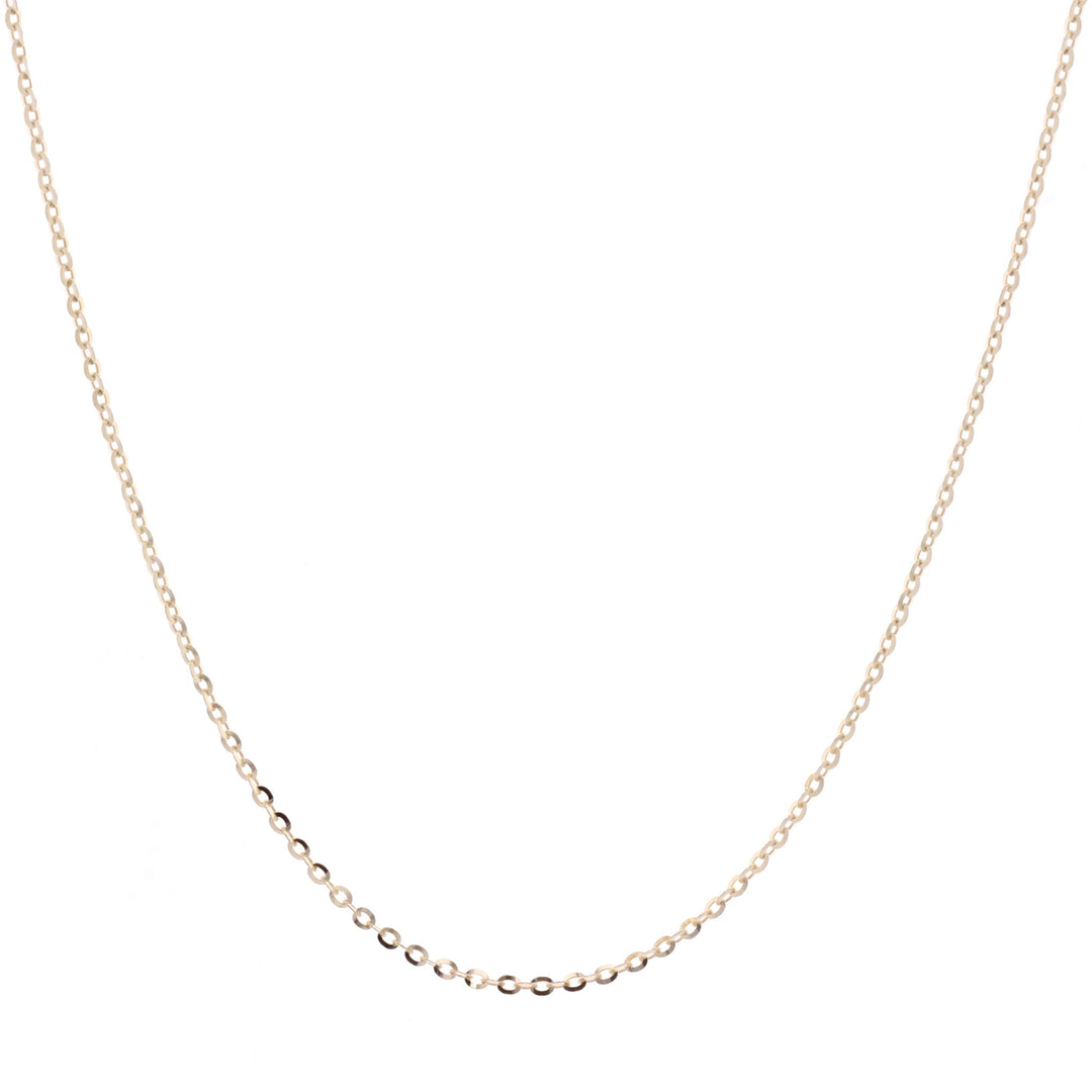 10KT Yellow Gold 2mm Diamond Cut Oval Link Chain 18"
