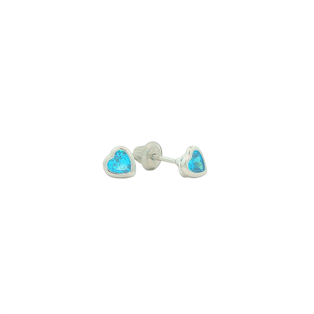 Sterling Silver December Birthstone CZ Stud Earrings