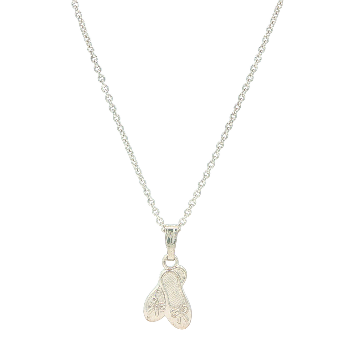 Sterling Silver Children's Ballet Slipper Pendant on 15" Chain