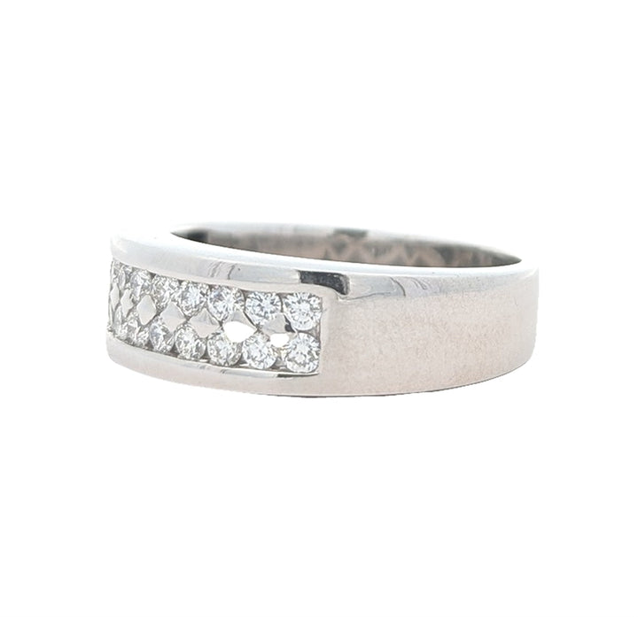 14KT White Gold 0.90ctw Diamond Estate Band