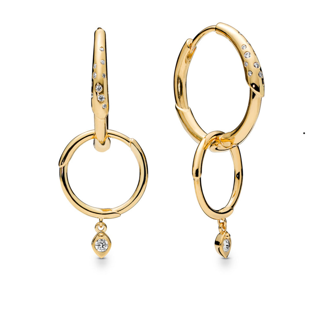 Flower Stem Hoops, Clear CZ