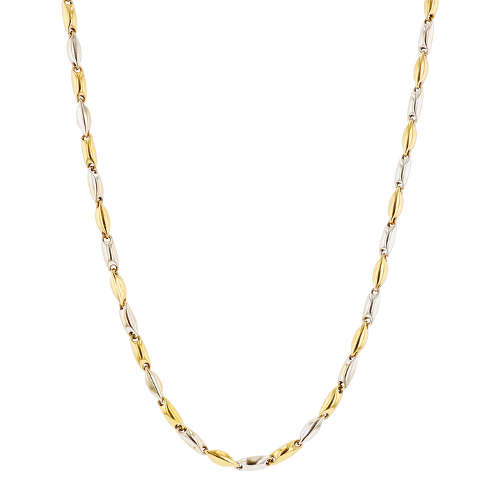 18KT Yellow and White Gold Oval Link Estate Chain 23"