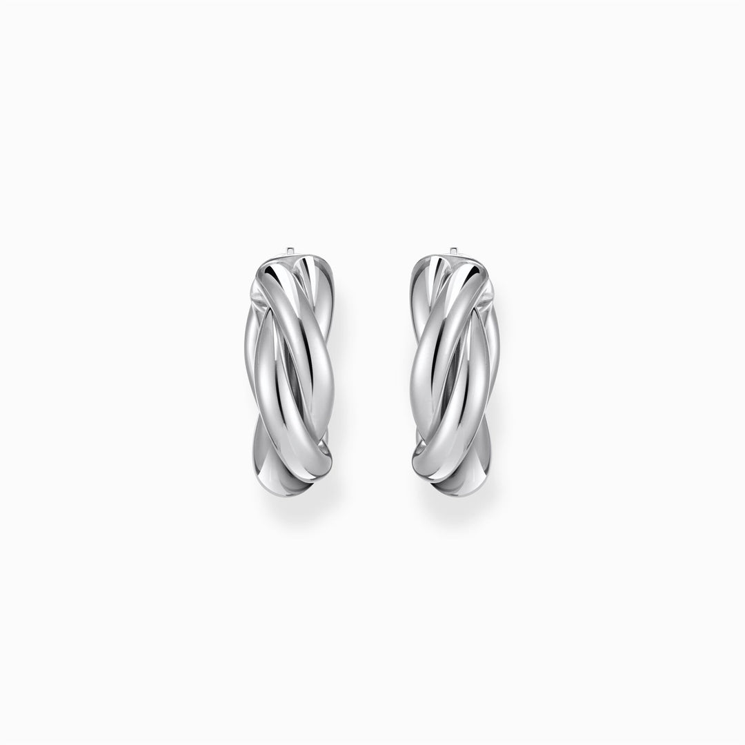 Thomas Sabo Sterling Silver Small Hoop Earrings With Intertwined Design