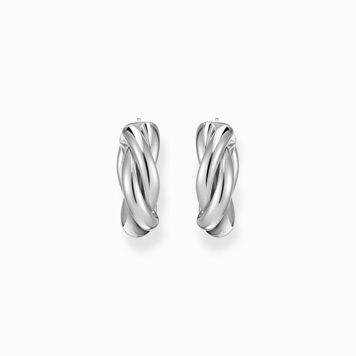 Thomas Sabo Sterling Silver Small Hoop Earrings With Intertwined Design