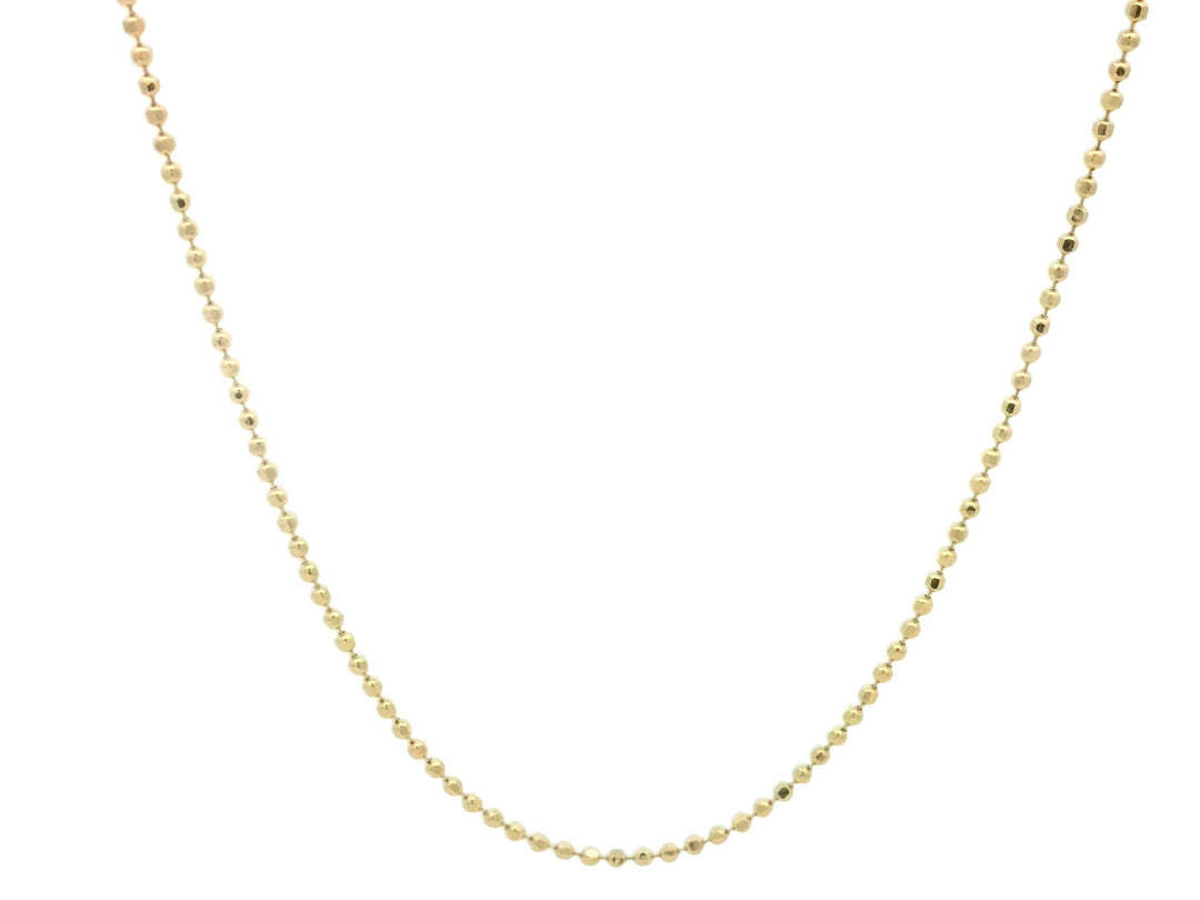 14KT Yellow Gold 17" Diamond Cut Bead Chain